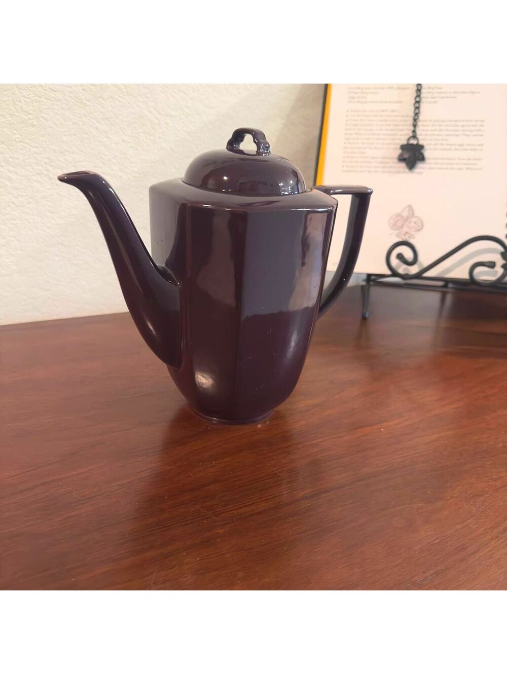Vintage Mikasa Aubergine DU 800 5 Cup Coffee Pot Japan MCM Eggplant Purple